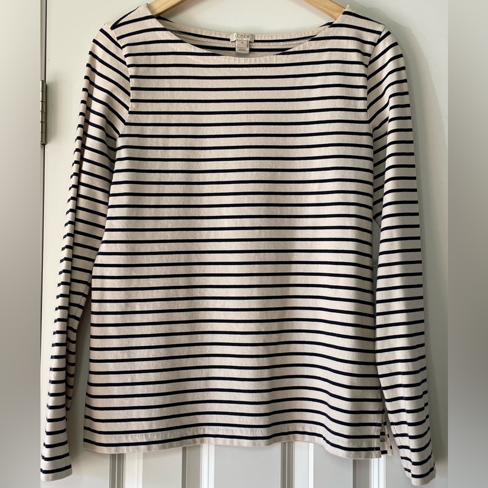J. Crew striped boatneck long sleeve t-shirt Size M